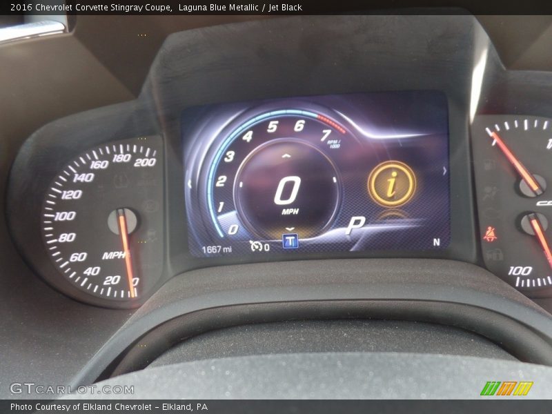 Laguna Blue Metallic / Jet Black 2016 Chevrolet Corvette Stingray Coupe