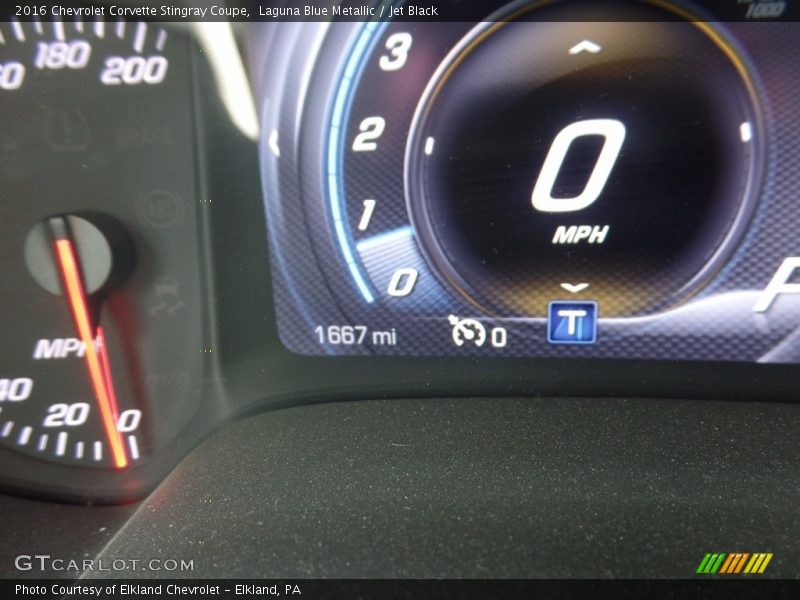 Laguna Blue Metallic / Jet Black 2016 Chevrolet Corvette Stingray Coupe