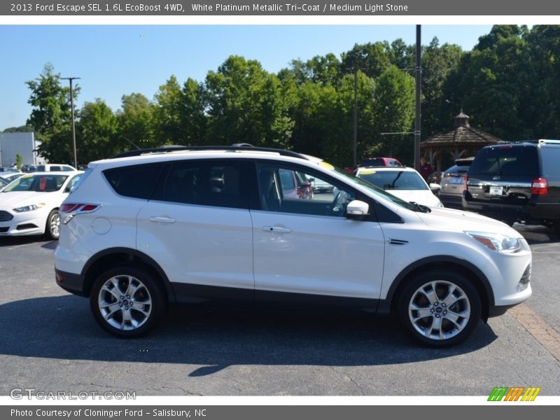 White Platinum Metallic Tri-Coat / Medium Light Stone 2013 Ford Escape SEL 1.6L EcoBoost 4WD