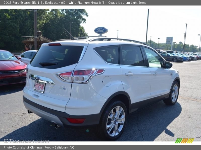 White Platinum Metallic Tri-Coat / Medium Light Stone 2013 Ford Escape SEL 1.6L EcoBoost 4WD
