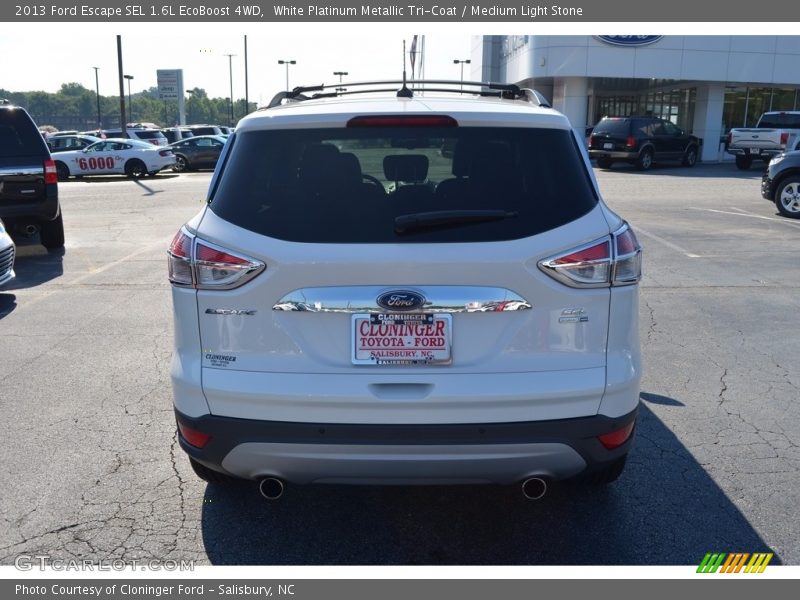 White Platinum Metallic Tri-Coat / Medium Light Stone 2013 Ford Escape SEL 1.6L EcoBoost 4WD