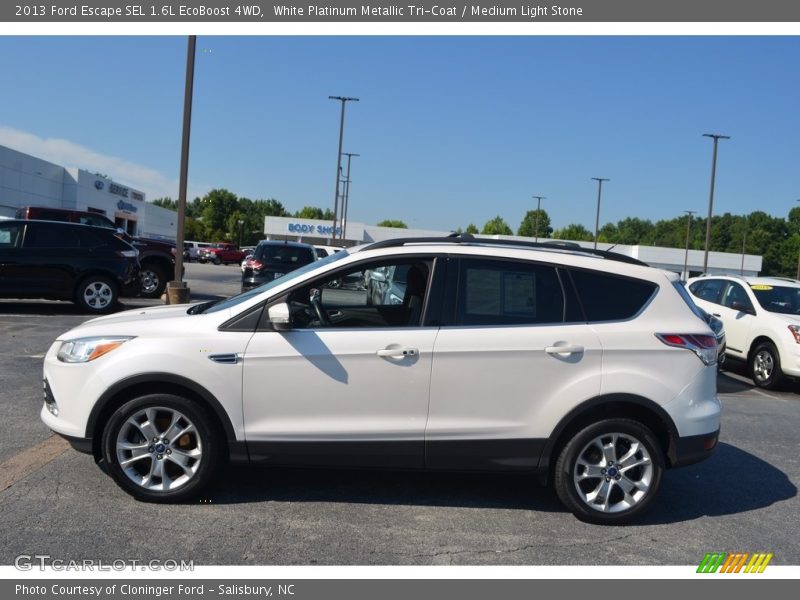 White Platinum Metallic Tri-Coat / Medium Light Stone 2013 Ford Escape SEL 1.6L EcoBoost 4WD