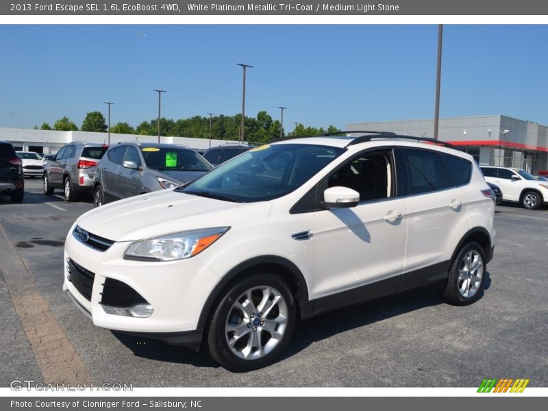 White Platinum Metallic Tri-Coat / Medium Light Stone 2013 Ford Escape SEL 1.6L EcoBoost 4WD