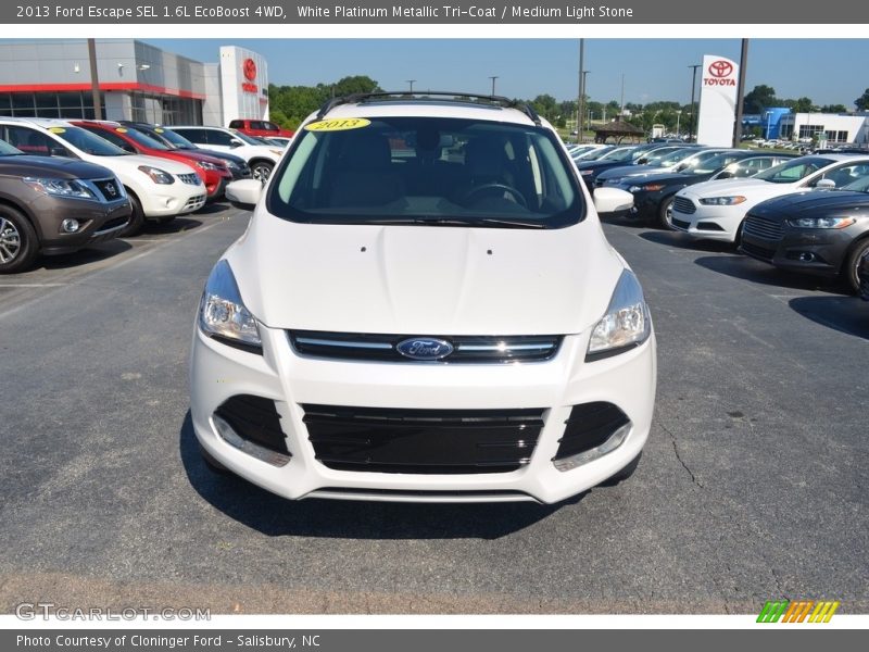 White Platinum Metallic Tri-Coat / Medium Light Stone 2013 Ford Escape SEL 1.6L EcoBoost 4WD