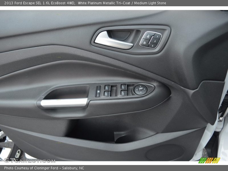 White Platinum Metallic Tri-Coat / Medium Light Stone 2013 Ford Escape SEL 1.6L EcoBoost 4WD
