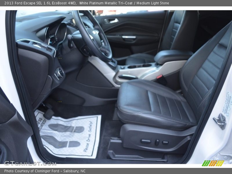 White Platinum Metallic Tri-Coat / Medium Light Stone 2013 Ford Escape SEL 1.6L EcoBoost 4WD
