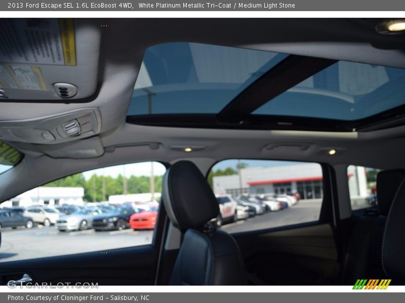 White Platinum Metallic Tri-Coat / Medium Light Stone 2013 Ford Escape SEL 1.6L EcoBoost 4WD
