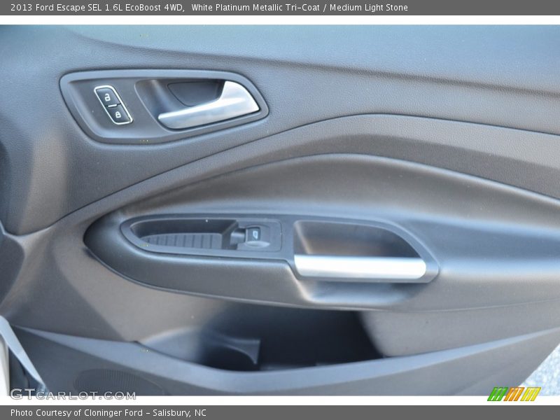White Platinum Metallic Tri-Coat / Medium Light Stone 2013 Ford Escape SEL 1.6L EcoBoost 4WD