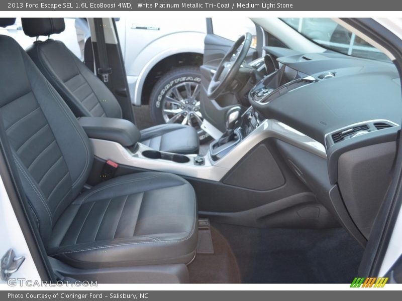 White Platinum Metallic Tri-Coat / Medium Light Stone 2013 Ford Escape SEL 1.6L EcoBoost 4WD