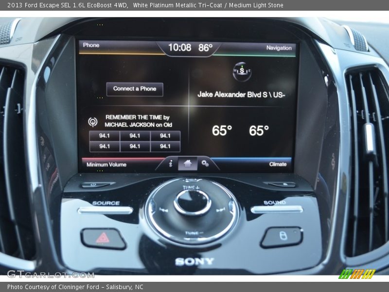 White Platinum Metallic Tri-Coat / Medium Light Stone 2013 Ford Escape SEL 1.6L EcoBoost 4WD
