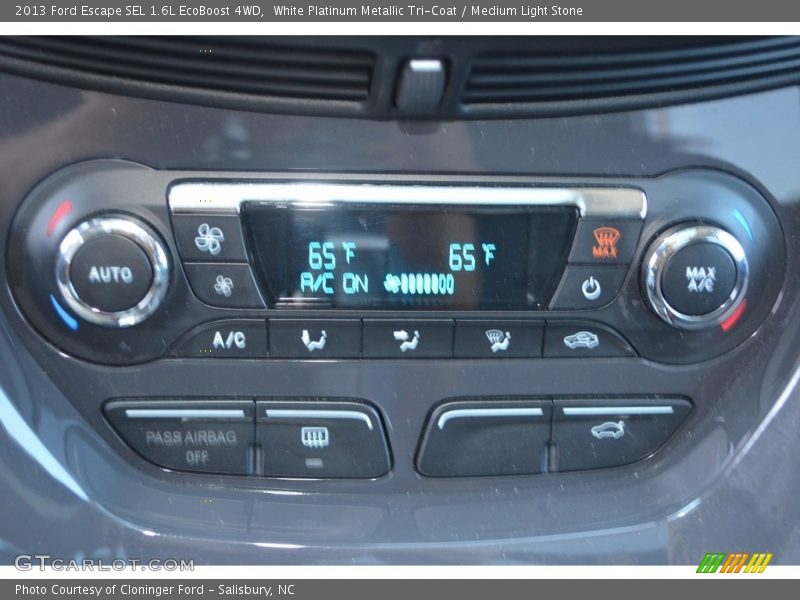 White Platinum Metallic Tri-Coat / Medium Light Stone 2013 Ford Escape SEL 1.6L EcoBoost 4WD