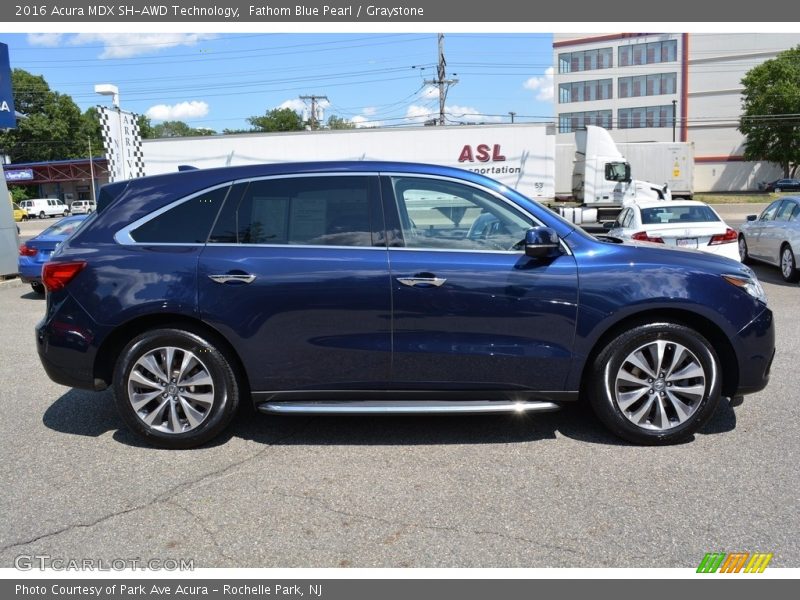 Fathom Blue Pearl / Graystone 2016 Acura MDX SH-AWD Technology