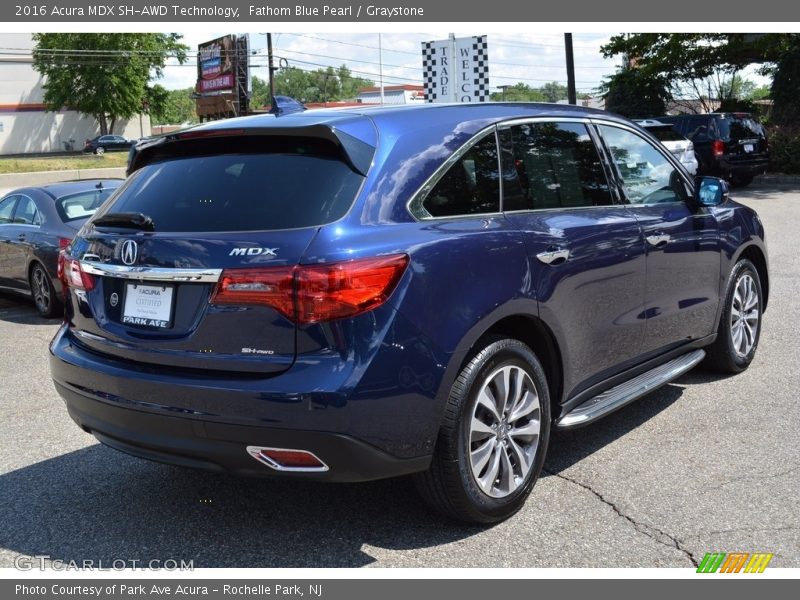 Fathom Blue Pearl / Graystone 2016 Acura MDX SH-AWD Technology