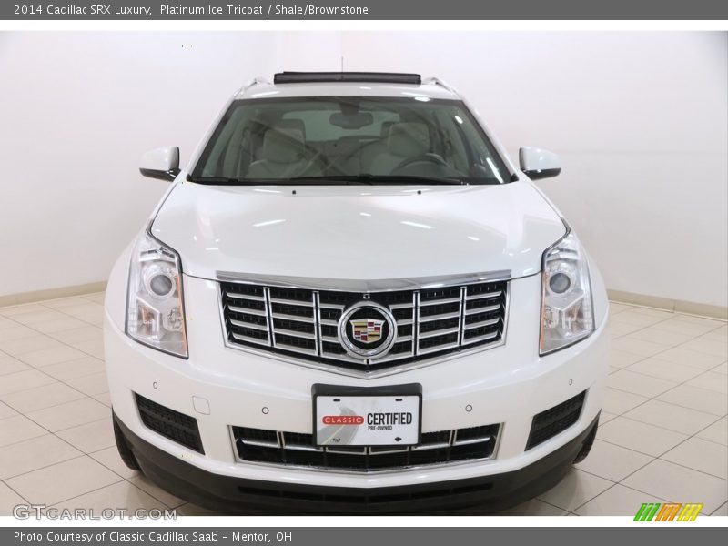 Platinum Ice Tricoat / Shale/Brownstone 2014 Cadillac SRX Luxury