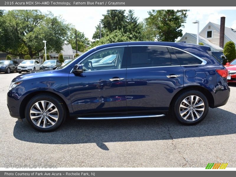 Fathom Blue Pearl / Graystone 2016 Acura MDX SH-AWD Technology