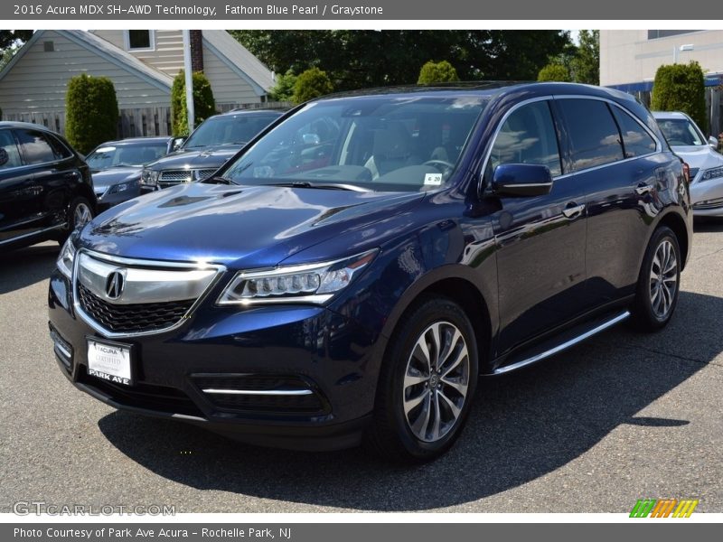 Fathom Blue Pearl / Graystone 2016 Acura MDX SH-AWD Technology
