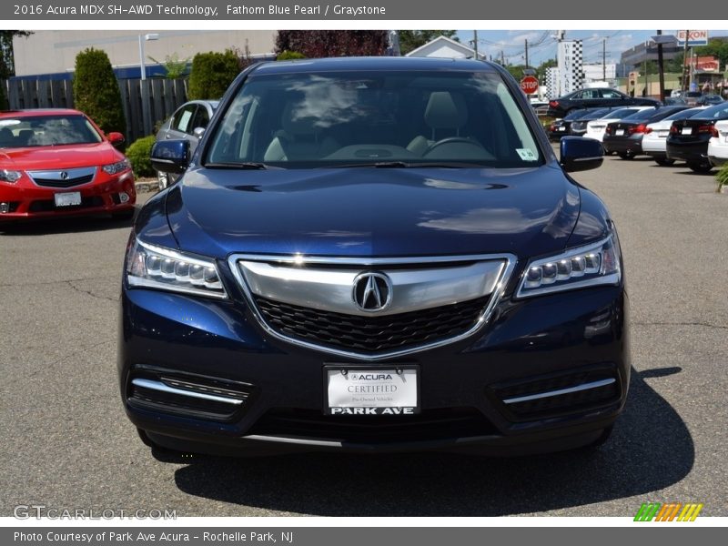 Fathom Blue Pearl / Graystone 2016 Acura MDX SH-AWD Technology