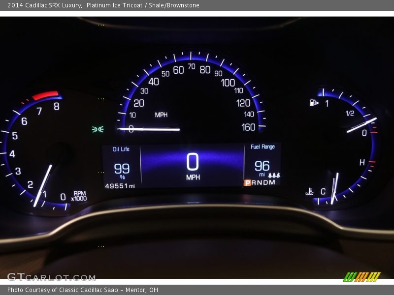 Platinum Ice Tricoat / Shale/Brownstone 2014 Cadillac SRX Luxury