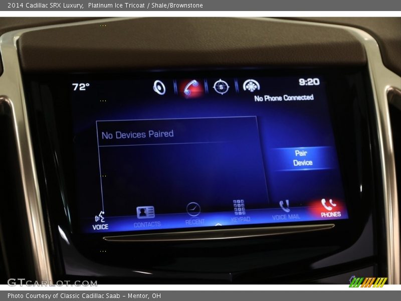 Platinum Ice Tricoat / Shale/Brownstone 2014 Cadillac SRX Luxury