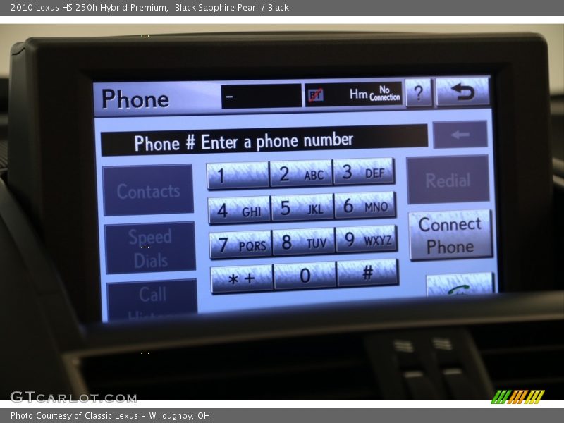 Black Sapphire Pearl / Black 2010 Lexus HS 250h Hybrid Premium