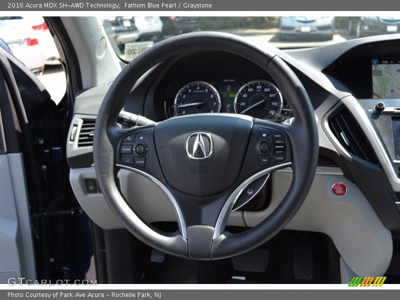 Fathom Blue Pearl / Graystone 2016 Acura MDX SH-AWD Technology
