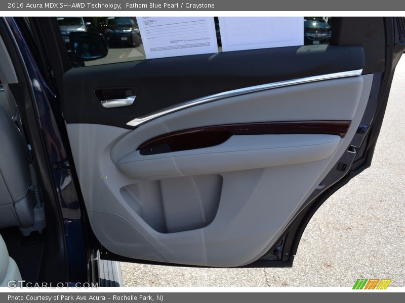 Fathom Blue Pearl / Graystone 2016 Acura MDX SH-AWD Technology