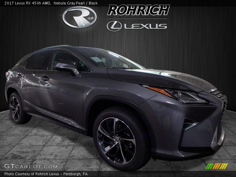 Nebula Gray Pearl / Black 2017 Lexus RX 450h AWD