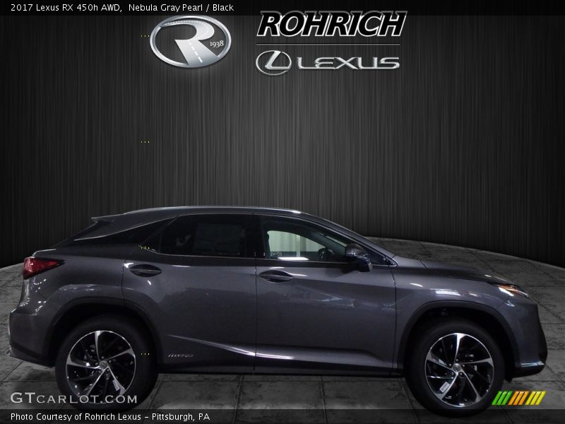 Nebula Gray Pearl / Black 2017 Lexus RX 450h AWD