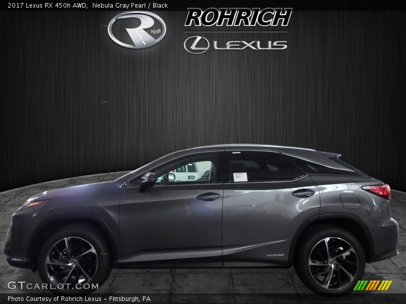 Nebula Gray Pearl / Black 2017 Lexus RX 450h AWD