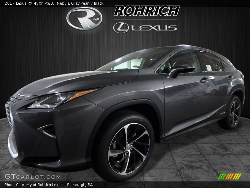 Nebula Gray Pearl / Black 2017 Lexus RX 450h AWD
