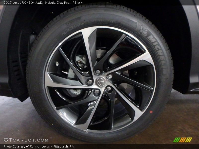Nebula Gray Pearl / Black 2017 Lexus RX 450h AWD