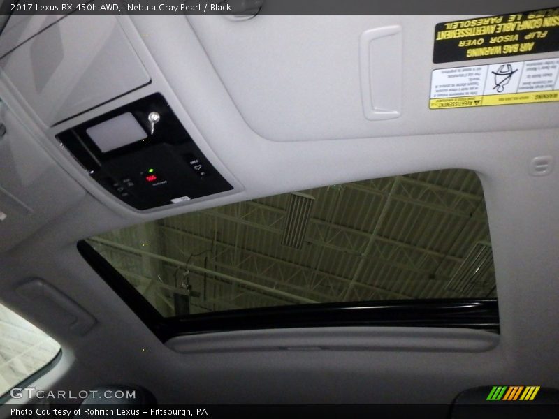 Nebula Gray Pearl / Black 2017 Lexus RX 450h AWD