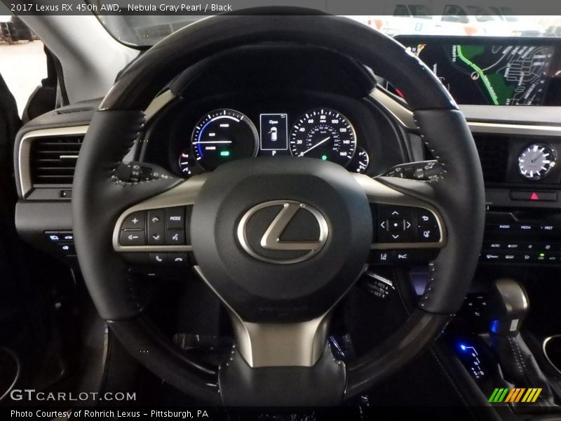 Nebula Gray Pearl / Black 2017 Lexus RX 450h AWD