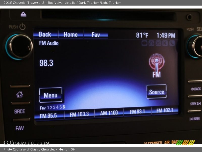 Blue Velvet Metallic / Dark Titanium/Light Titanium 2016 Chevrolet Traverse LS