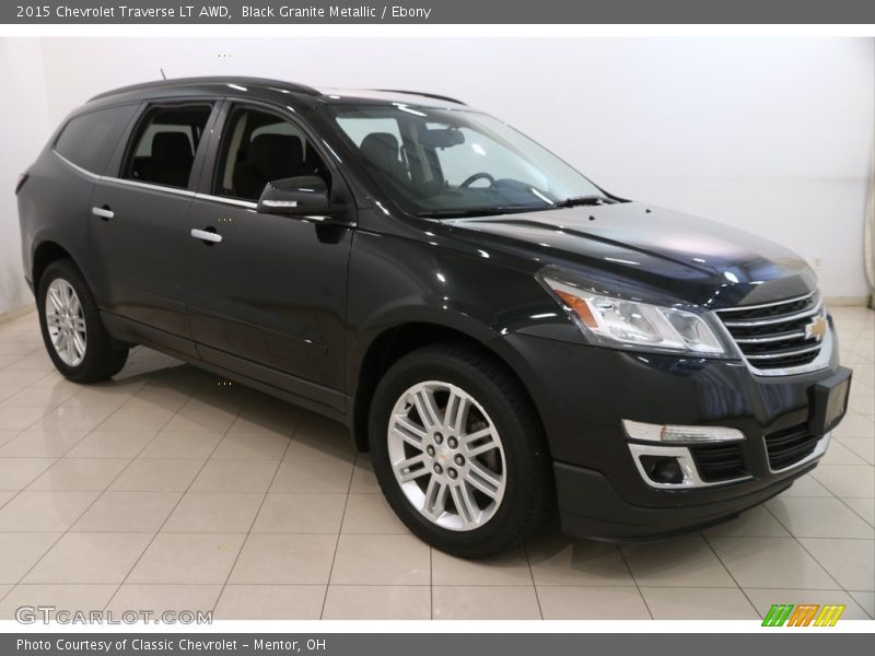 Black Granite Metallic / Ebony 2015 Chevrolet Traverse LT AWD