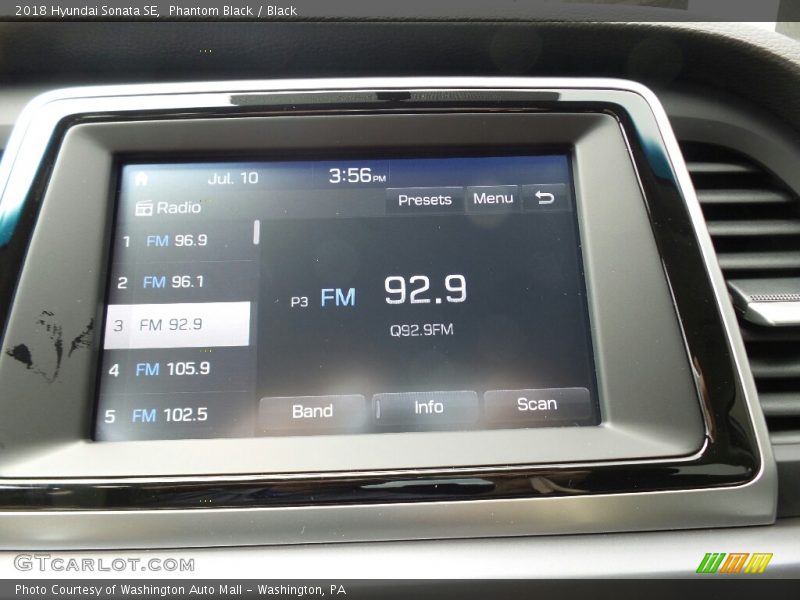 Controls of 2018 Sonata SE
