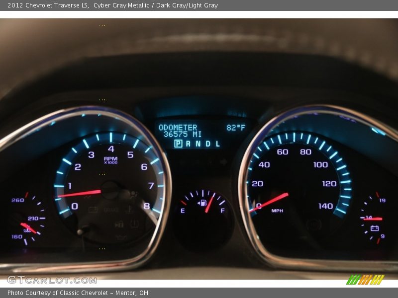Cyber Gray Metallic / Dark Gray/Light Gray 2012 Chevrolet Traverse LS
