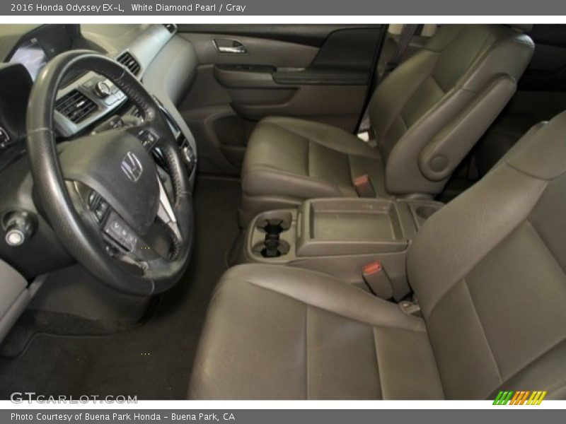 White Diamond Pearl / Gray 2016 Honda Odyssey EX-L