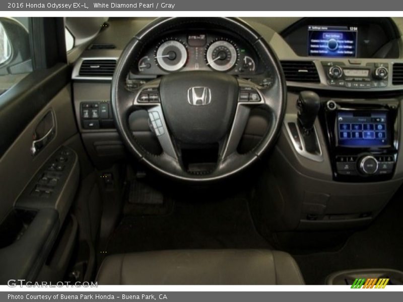 White Diamond Pearl / Gray 2016 Honda Odyssey EX-L