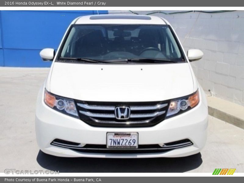 White Diamond Pearl / Gray 2016 Honda Odyssey EX-L