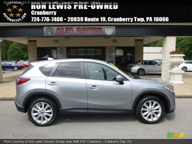 Liquid Silver Metallic / Black 2014 Mazda CX-5 Grand Touring AWD