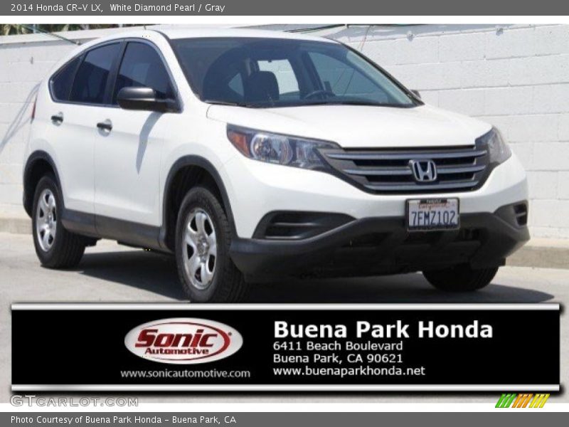 White Diamond Pearl / Gray 2014 Honda CR-V LX