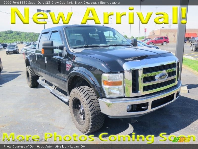 Black Clearcoat / Ebony Leather 2009 Ford F350 Super Duty XLT Crew Cab 4x4