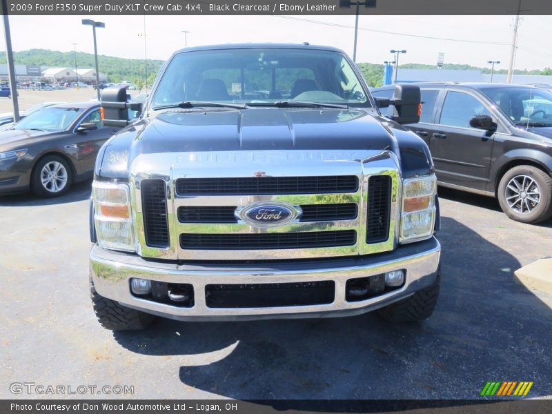 Black Clearcoat / Ebony Leather 2009 Ford F350 Super Duty XLT Crew Cab 4x4