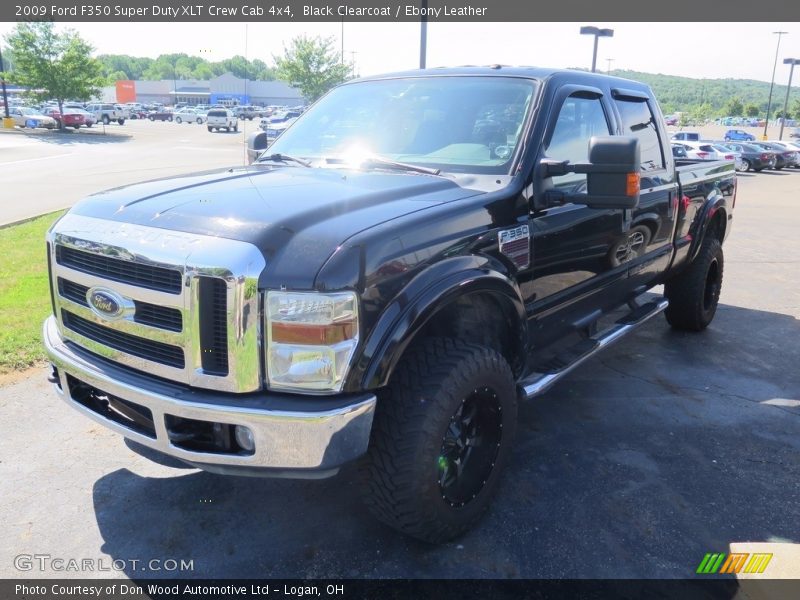 Black Clearcoat / Ebony Leather 2009 Ford F350 Super Duty XLT Crew Cab 4x4