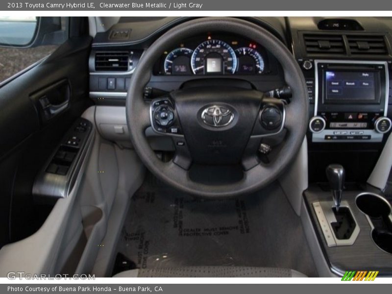 Clearwater Blue Metallic / Light Gray 2013 Toyota Camry Hybrid LE