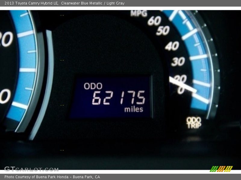 Clearwater Blue Metallic / Light Gray 2013 Toyota Camry Hybrid LE