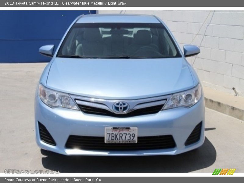 Clearwater Blue Metallic / Light Gray 2013 Toyota Camry Hybrid LE