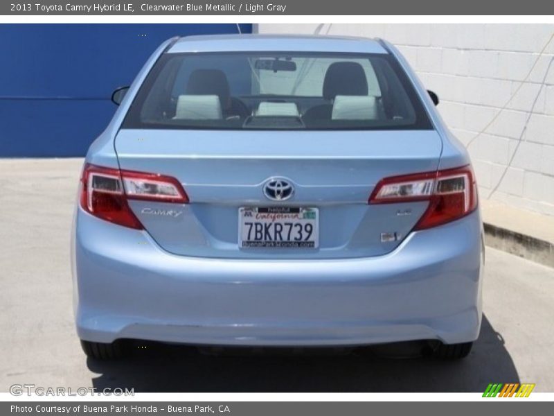 Clearwater Blue Metallic / Light Gray 2013 Toyota Camry Hybrid LE