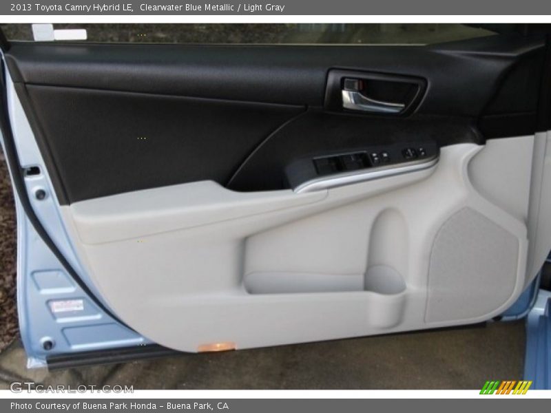 Clearwater Blue Metallic / Light Gray 2013 Toyota Camry Hybrid LE